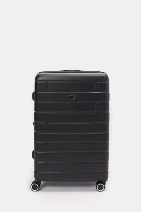 Black Textured Trolley Luggage (24 Inch)